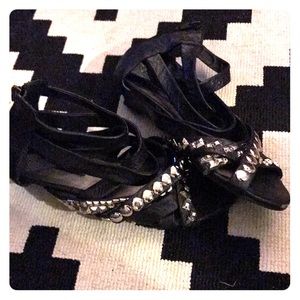 Lovely people studded black sandals